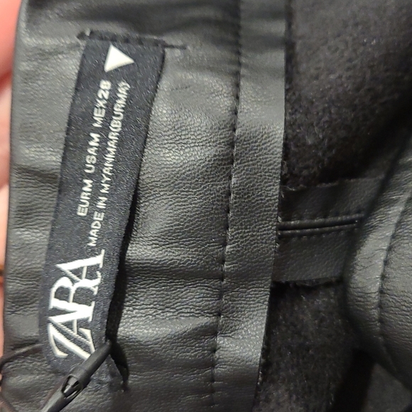 Zara Faux Leather M Black Skirt Faux Wrap - Picture 8 of 8